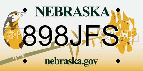 898JFS Nebraska License Plate