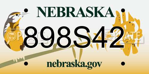 898S42 Nebraska License Plate