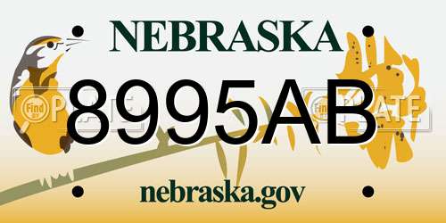 8995AB Nebraska License Plate