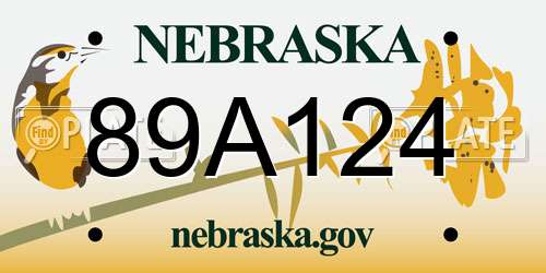89A124 Nebraska License Plate