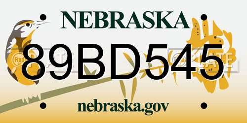 89BD545 Nebraska License Plate