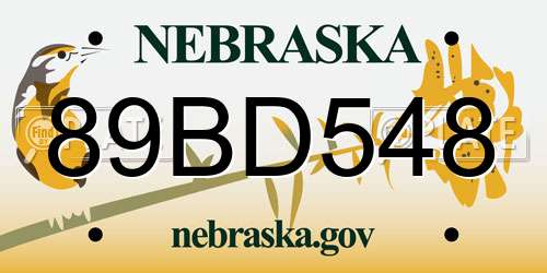 89BD548 Nebraska License Plate