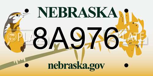 8A976 Nebraska License Plate