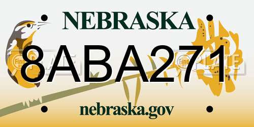 8ABA271 Nebraska License Plate