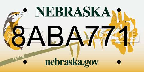 8ABA771 Nebraska License Plate