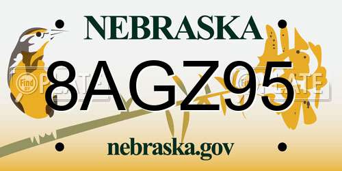 8AGZ95 Nebraska License Plate