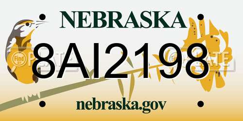 8AI2198 Nebraska License Plate