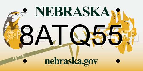 8ATQ55 Nebraska License Plate