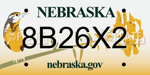 8B26X2 Nebraska License Plate