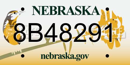 8B48291 Nebraska License Plate