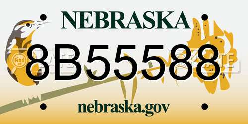 8B55588 Nebraska License Plate