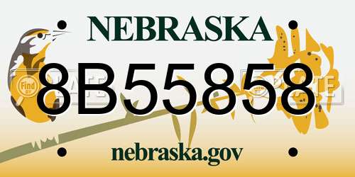 8B55858 Nebraska License Plate