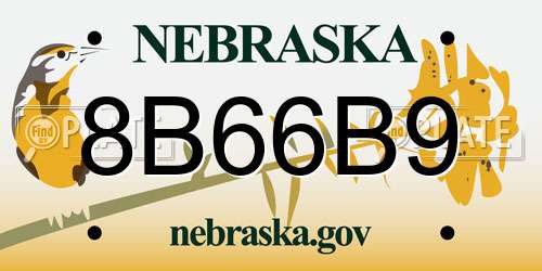 8B66B9 Nebraska License Plate