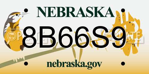 8B66S9 Nebraska License Plate