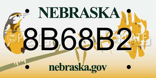8B68B2 Nebraska License Plate