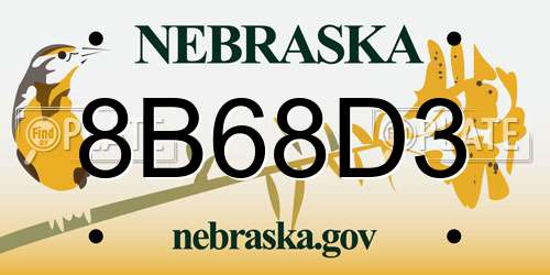 8B68D3 Nebraska License Plate