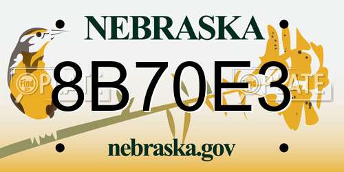 8B70E3 Nebraska License Plate