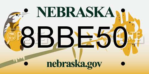 8BBE50 Nebraska License Plate