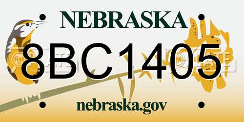 8BC1405 Nebraska License Plate