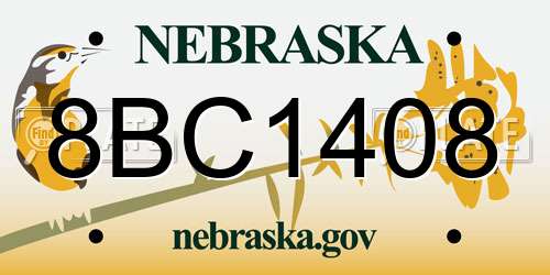 8BC1408 Nebraska License Plate