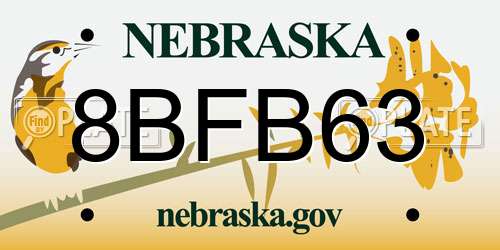 8BFB63 Nebraska License Plate
