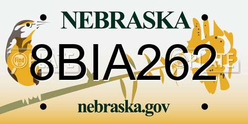 8BIA262 Nebraska License Plate