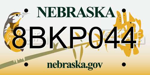 8BKP044 Nebraska License Plate