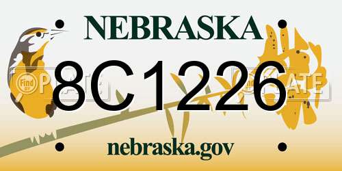 8C1226 Nebraska License Plate