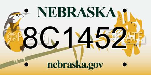 8C1452 Nebraska License Plate