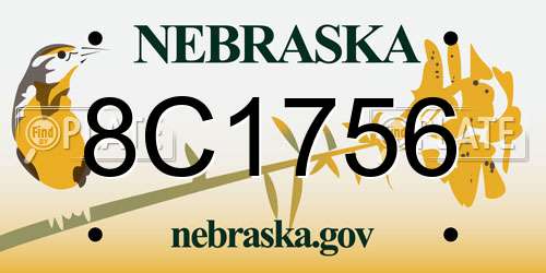 8C1756 Nebraska License Plate