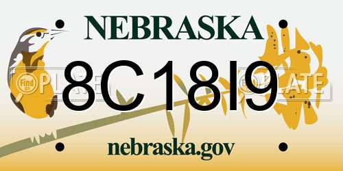 8C18I9 Nebraska License Plate