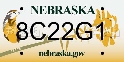 8C22G1 Nebraska License Plate
