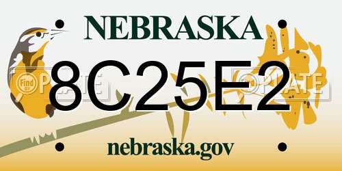 8C25E2 Nebraska License Plate