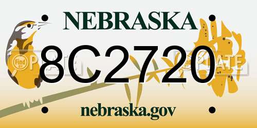 8C2720 Nebraska License Plate
