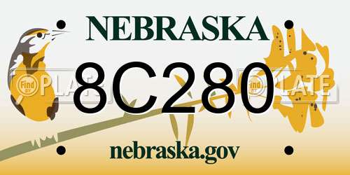 8C280 Nebraska License Plate