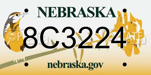 8C3224 Nebraska License Plate