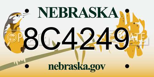 8C4249 Nebraska License Plate