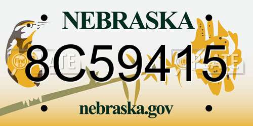 8C59415 Nebraska License Plate