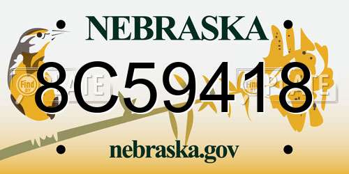 8C59418 Nebraska License Plate