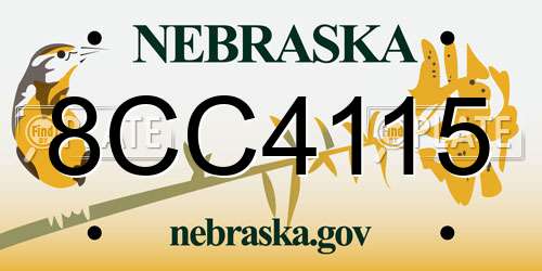 8CC4115 Nebraska License Plate