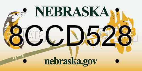 8CCD528 Nebraska License Plate