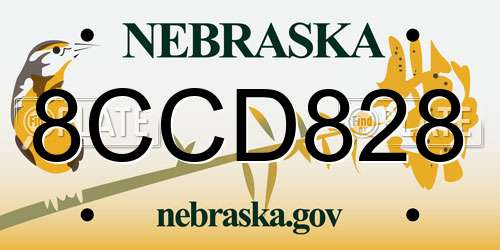 8CCD828 Nebraska License Plate