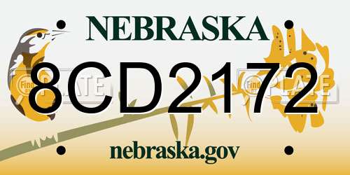8CD2172 Nebraska License Plate