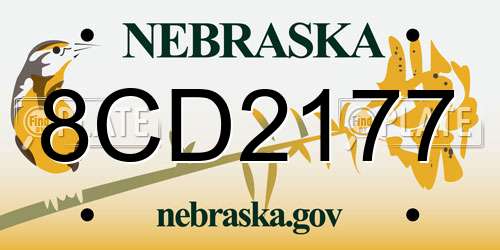 8CD2177 Nebraska License Plate