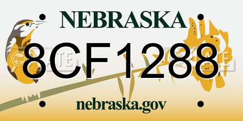 8CF1288 Nebraska License Plate