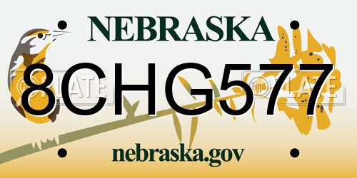 8CHG577 Nebraska License Plate