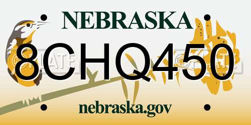 8CHQ450 Nebraska License Plate