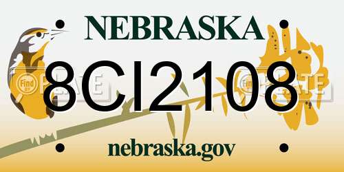 8CI2108 Nebraska License Plate