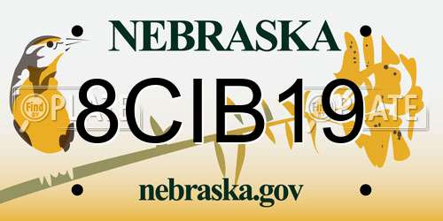 8CIB19 Nebraska License Plate