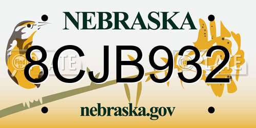 8CJB932 Nebraska License Plate